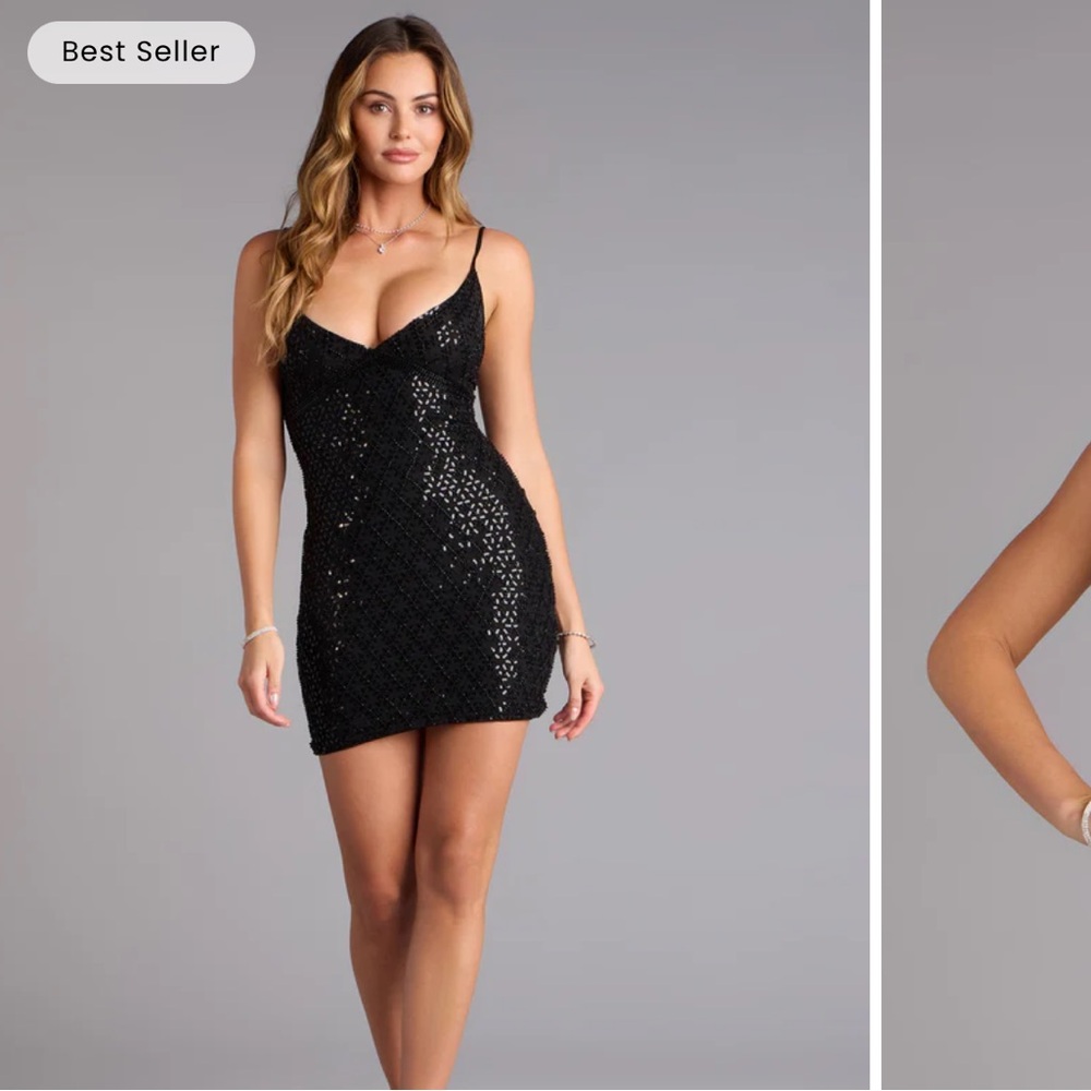 Windsor Black Sequin Mini Dress